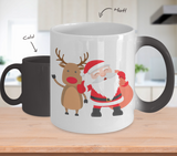 Santa And Rudolph Color Changing Coffee Mug