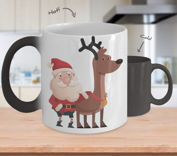 Santa And Rudolph Color Changing Coffee Mug